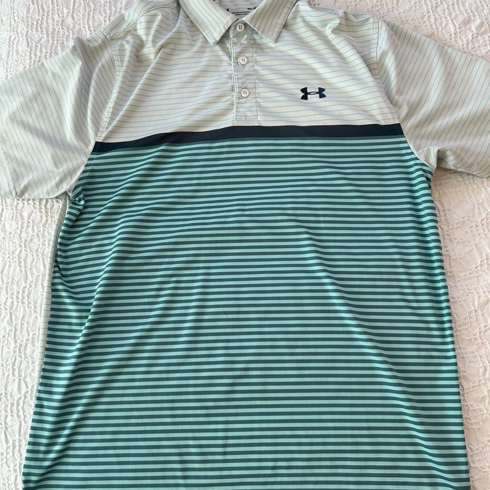 Under Armour Men's Striped Polo Shirt - Green